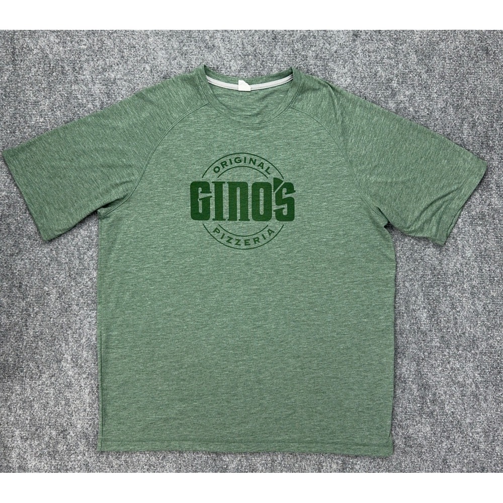 Sport Tek Original Gino's Pizzeria T-Shirt Mens XL Heather Green Short Sleeve